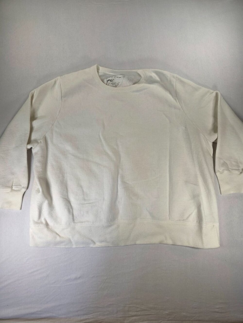 Just My Size Fleece Sweater Women's 2XL Ivory Pullover Sweatshirt Long Sleeve